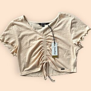 NWT Women's Jeaniologie Light Peach Cropped Top - Multiple Sizes